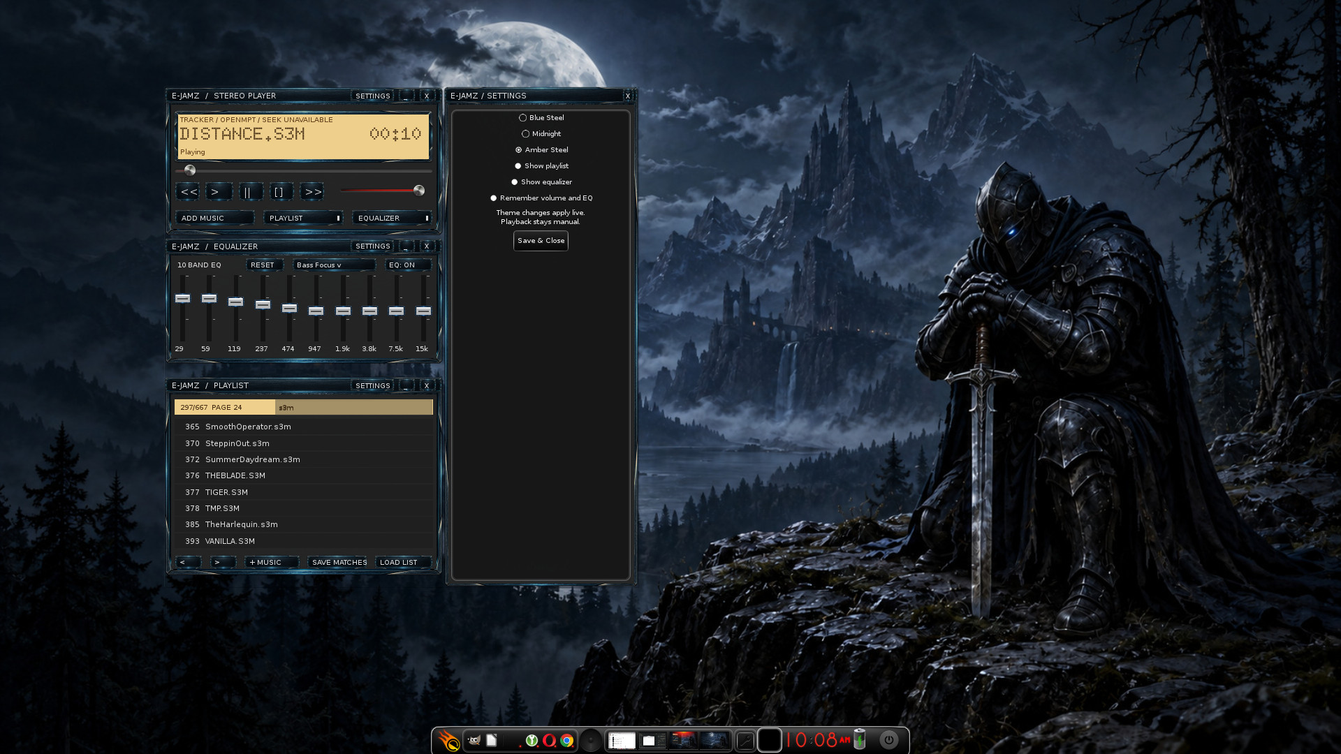 E-Jamz player, playlist and equalizer