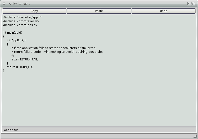 AmiWriter-style Amiga editor screenshot