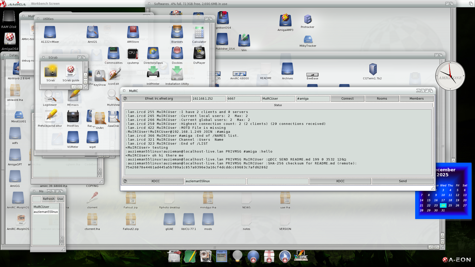 MuIRC version check on the AmigaOS target
